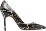 olo Blahnik Multicolor Snakeskin Pumps met puntige neus - Thumbnail 1