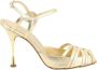 Manolo Blahnik Nappa Leren Stiletto Hak Sandalen Yellow Dames - Thumbnail 4