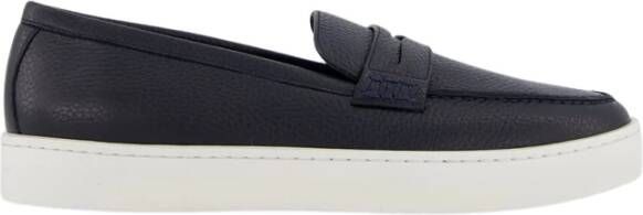 olo Blahnik Navy Leren Loafers Moderne Stijl