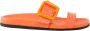 olo Blahnik Oranje Leren Sandalen Krokodil Patroon - Thumbnail 1