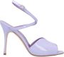 olo Blahnik Paarse Lakleren PeepToe Sandaal - Thumbnail 1