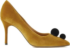 Manolo Blahnik Piera 115 Suede Pumps Geel Dames