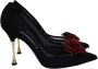 Manolo Blahnik Pre-owned Cotton heels Black Dames - Thumbnail 1