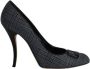 Manolo Blahnik Pre-owned Cotton heels Gray Dames - Thumbnail 1
