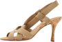 Manolo Blahnik Pre-owned Fabric sandals Beige Dames - Thumbnail 1