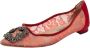 Manolo Blahnik Pre-owned Lace flats Red Dames - Thumbnail 1