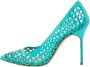 Manolo Blahnik Pre-owned Leather heels Blue Dames - Thumbnail 1