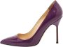 Manolo Blahnik Pre-owned Leather heels Purple Dames - Thumbnail 1