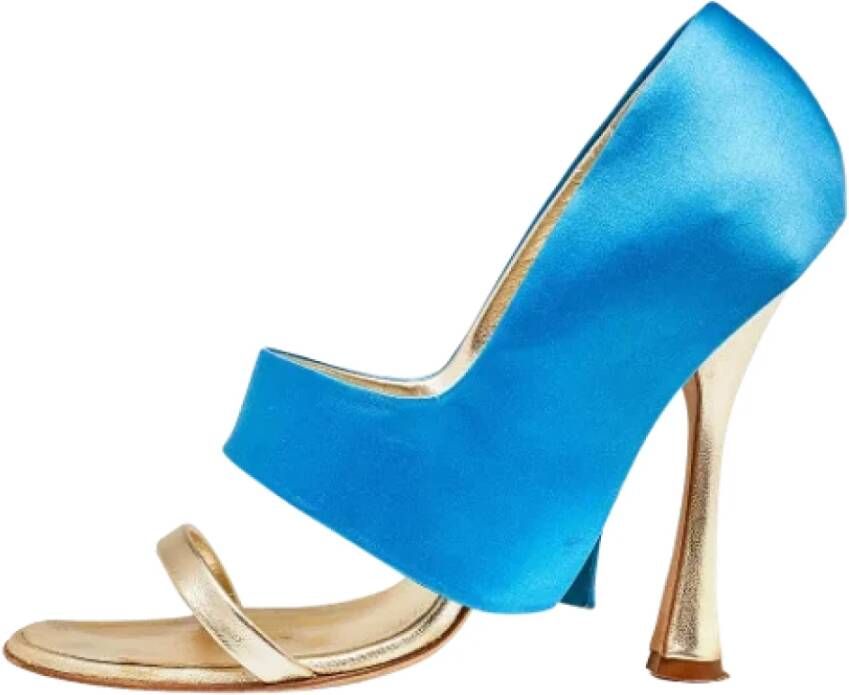 Manolo Blahnik Pre-owned Leather sandals Blue Dames