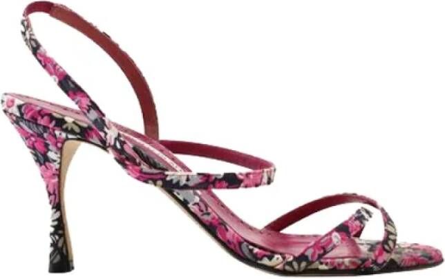 Manolo Blahnik Pre-owned Leather sandals Pink Dames