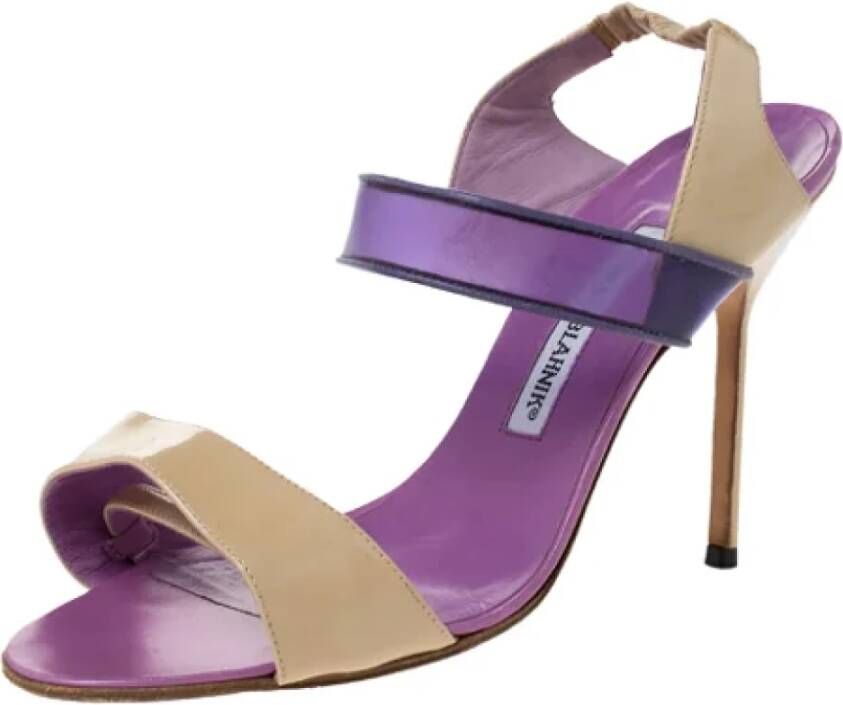 Manolo Blahnik Pre-owned Leather sandals Purple Dames