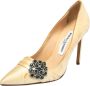 Manolo Blahnik Pre-owned Satin heels Beige Dames - Thumbnail 1