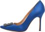 Manolo Blahnik Pre-owned Satin heels Blue Dames - Thumbnail 1