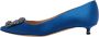 Manolo Blahnik Pre-owned Satin heels Blue Dames - Thumbnail 1