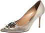 Manolo Blahnik Pre-owned Satin heels Gray Dames - Thumbnail 1