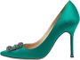 Manolo Blahnik Pre-owned Satin heels Green Dames - Thumbnail 1