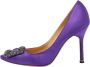 Manolo Blahnik Pre-owned Satin heels Purple Dames - Thumbnail 1