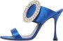 Manolo Blahnik Pre-owned Satin sandals Blue Dames - Thumbnail 1