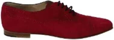 Manolo Blahnik Pre-owned Suede flats Red Dames