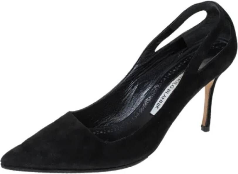 Manolo Blahnik Pre-owned Suede heels Black Dames