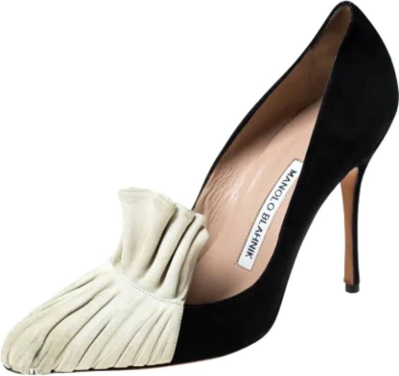 Manolo Blahnik Pre-owned Suede heels Black Dames