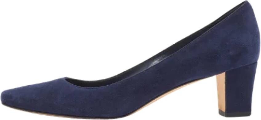 Manolo Blahnik Pre-owned Suede heels Blue Dames