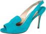 Manolo Blahnik Pre-owned Suede sandals Blue Dames - Thumbnail 1