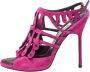 Manolo Blahnik Pre-owned Suede sandals Purple Dames - Thumbnail 1