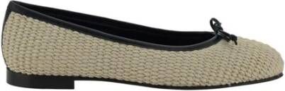 Manolo Blahnik Raffia Veralli Ballerina's met Strikdetail Multicolor Dames