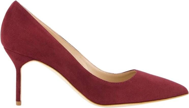 olo Blahnik Rode suède pumps met puntige neus