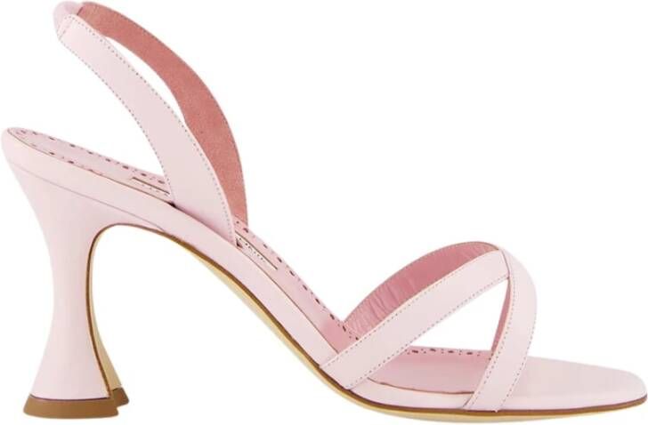 olo Blahnik Roze Nappa Sandalen met H-Hak