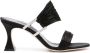 Manolo Blahnik Zwarte Sandalen van Gedrapeerd Satijn met Juwelen Gespen Black Dames - Thumbnail 2