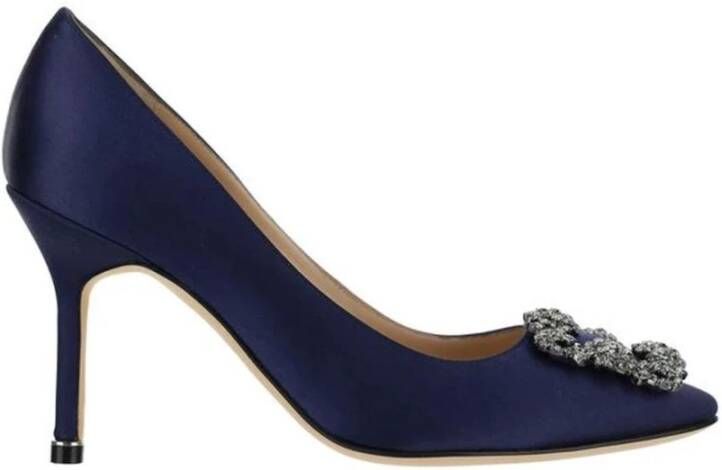 Manolo Blahnik Satin Kristal Gesp Stiletto Hakken Green Dames