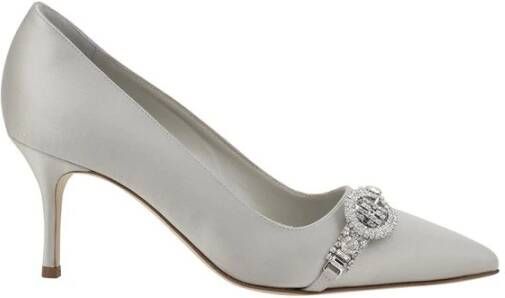 olo Blahnik Satin Pump met Strass Gesp