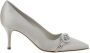 olo Blahnik Satin Pump met Strass Gesp - Thumbnail 1