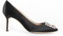 Manolo Blahnik Satijnen Pumps met Kristallen Gesp Black Dames - Thumbnail 1