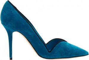 Manolo Blahnik Sinbelahi 105 suede pumps Blauw Dames