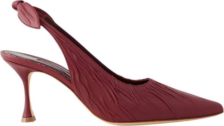 olo Blahnik Stijlvolle Bordeaux Hakken met Strik