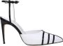olo Blahnik Witte leren puntige neus sandalen met gesp - Thumbnail 1