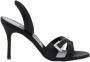 Manolo Blahnik Zijden Satijn Kruisband Sandalen Black Dames - Thumbnail 1