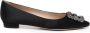 olo Blahnik Zwarte Ballerina`s van Zwart Satijn - Thumbnail 1