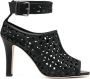 Manolo Blahnik Zwarte Geometrisch Laser-Gesneden Leren Sandalen Black Dames - Thumbnail 1