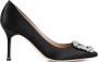 Manolo Blahnik Zwarte Kristal Gesp Pumps Black Dames - Thumbnail 1