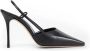 olo Blahnik Zwarte leren slingback stiletto hakken - Thumbnail 1