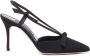 Manolo Blahnik Zwarte Zijden Puntige Mulesandalen Black Dames - Thumbnail 1