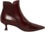 Mara Bini Bordeaux Leren Enkellaars - Thumbnail 1