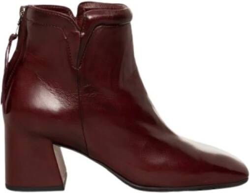 Mara Bini Bordeaux Leren Enkellaars met Rits