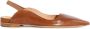 Mara Bini Bruine leren slingback sandalen puntig ontwerp - Thumbnail 1