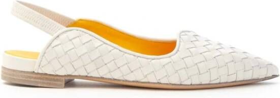 Mara Bini Gevlochten Leren Slingback Schoenen White Dames