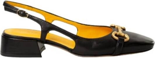 Mara Bini Lederen slingback sandaal Zwart Dames